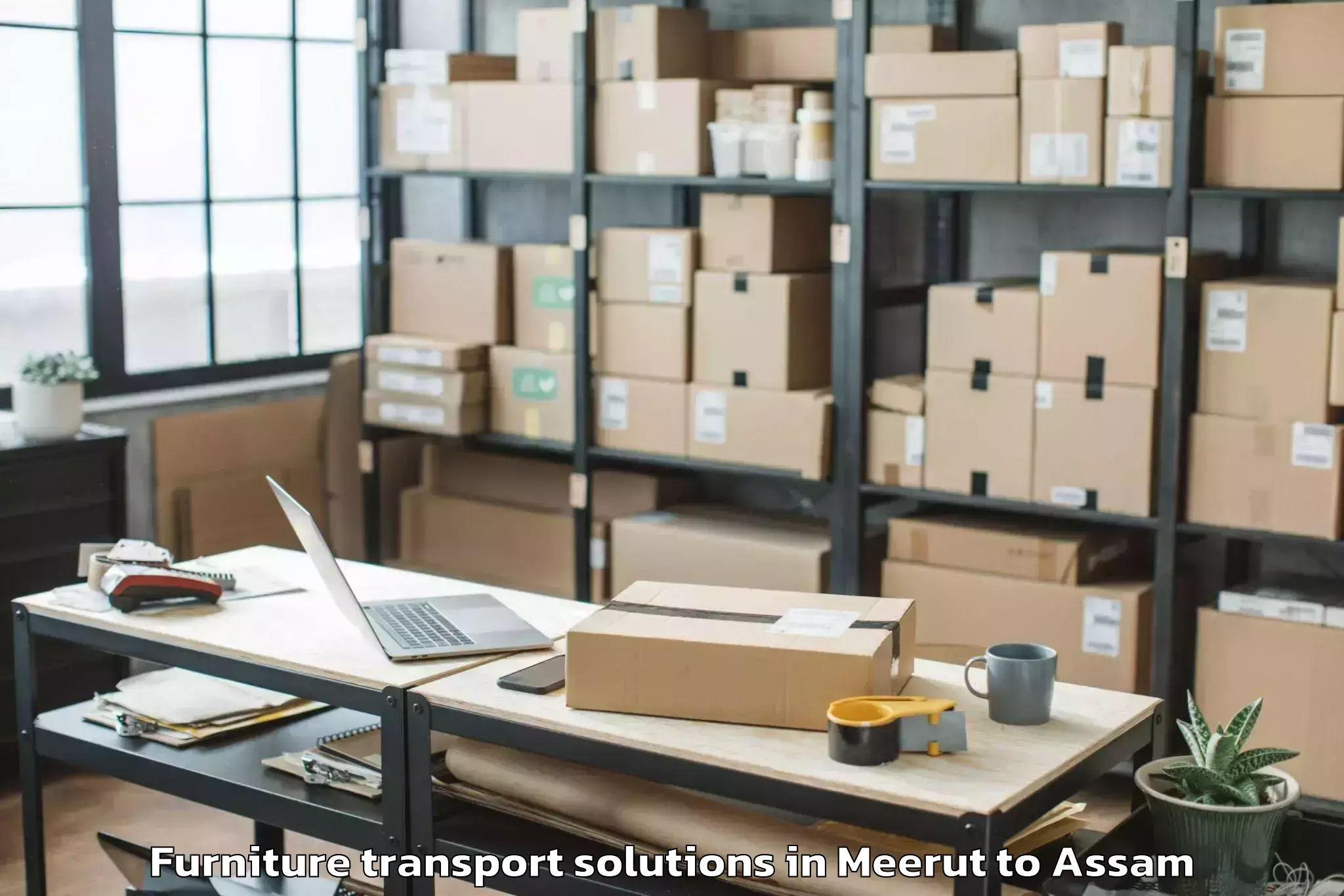 Reliable Meerut to Hamren Furniture Transport Solutions